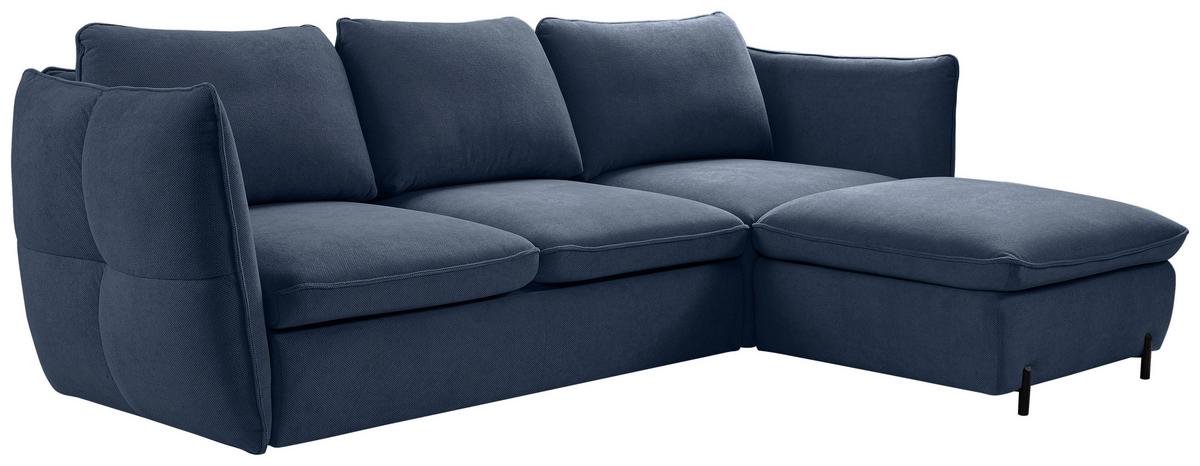 Ecksofa Baloo, Blau S: 262x178 cm - Blau/Schwarz, MODERN, Textil (262/178cm) - MID.YOU