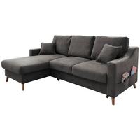 Ecksofa mit Schlaffunktion Valentina mit Kissen Anthrazit - Anthrazit/Naturfarben, KONVENTIONELL, Textil (150/228cm) - P & B