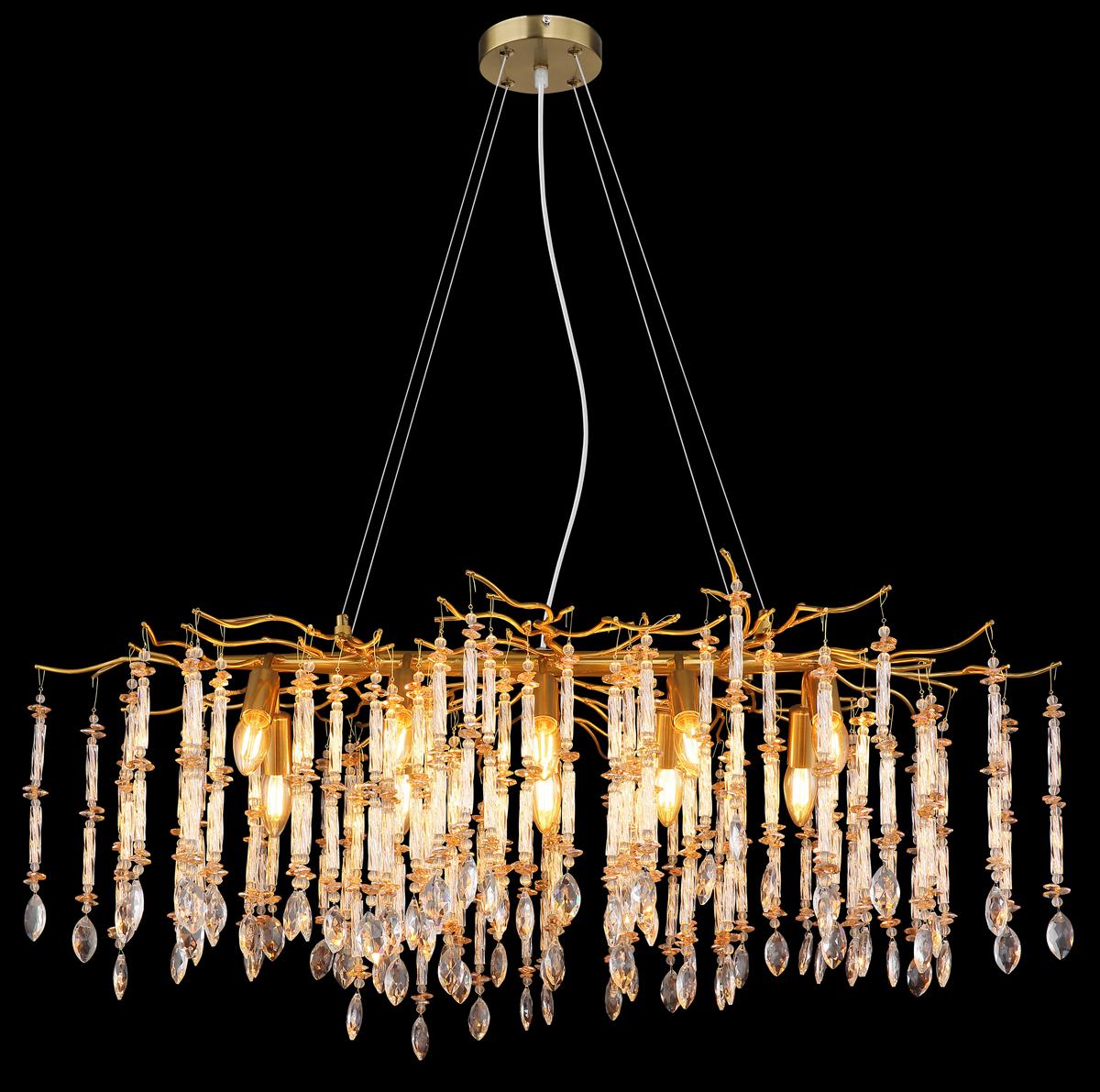 Hängeleuchte Gloria Kristalglas, 100x60x120 cm - Klar/Transparent, Design, Glas/Kunststoff (100/60/120cm) - Globo