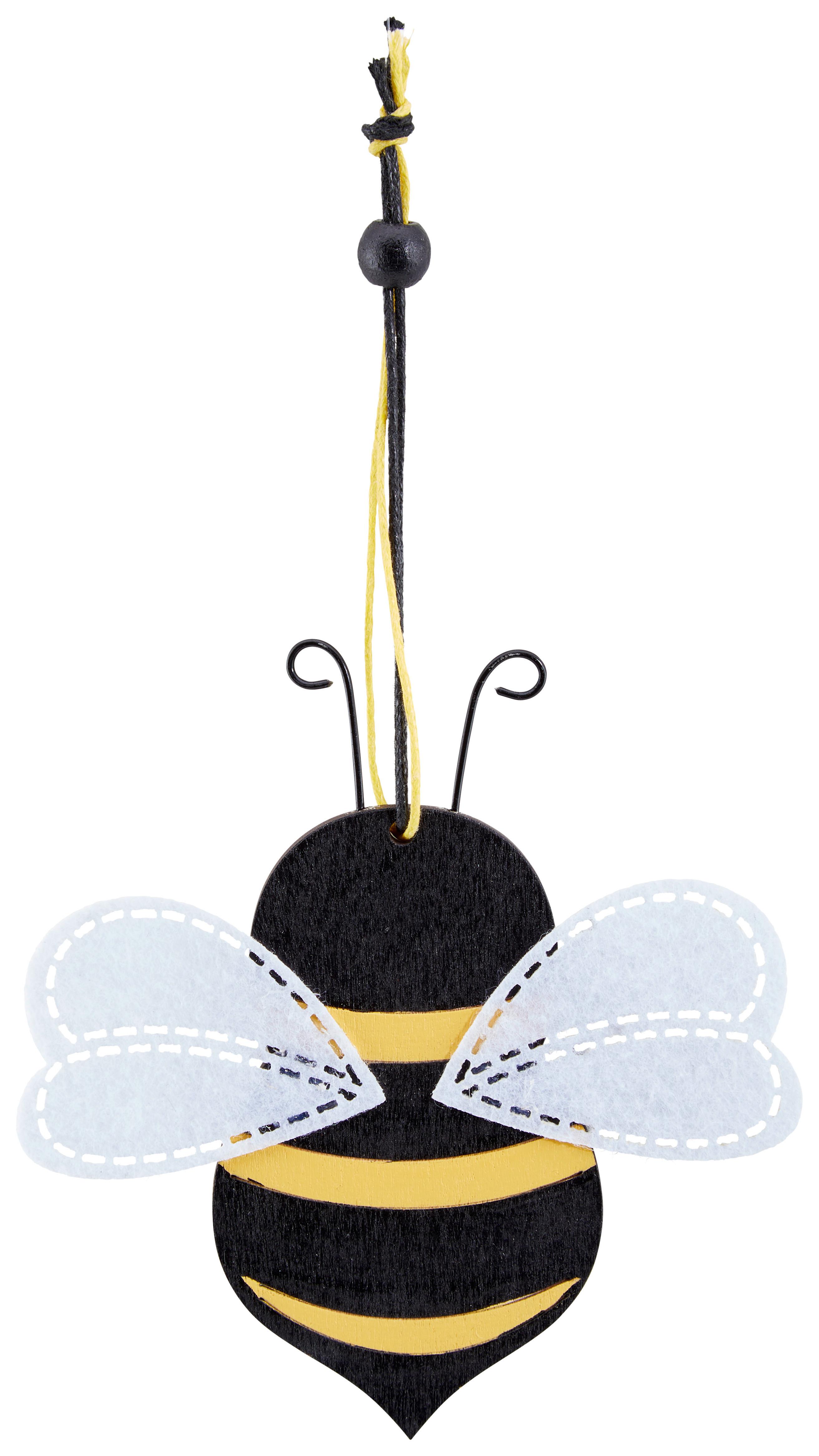 Dekohänger Franjo - Gelb/Schwarz, KONVENTIONELL, Holzwerkstoff/Textil (11cm) - Luca Bessoni
