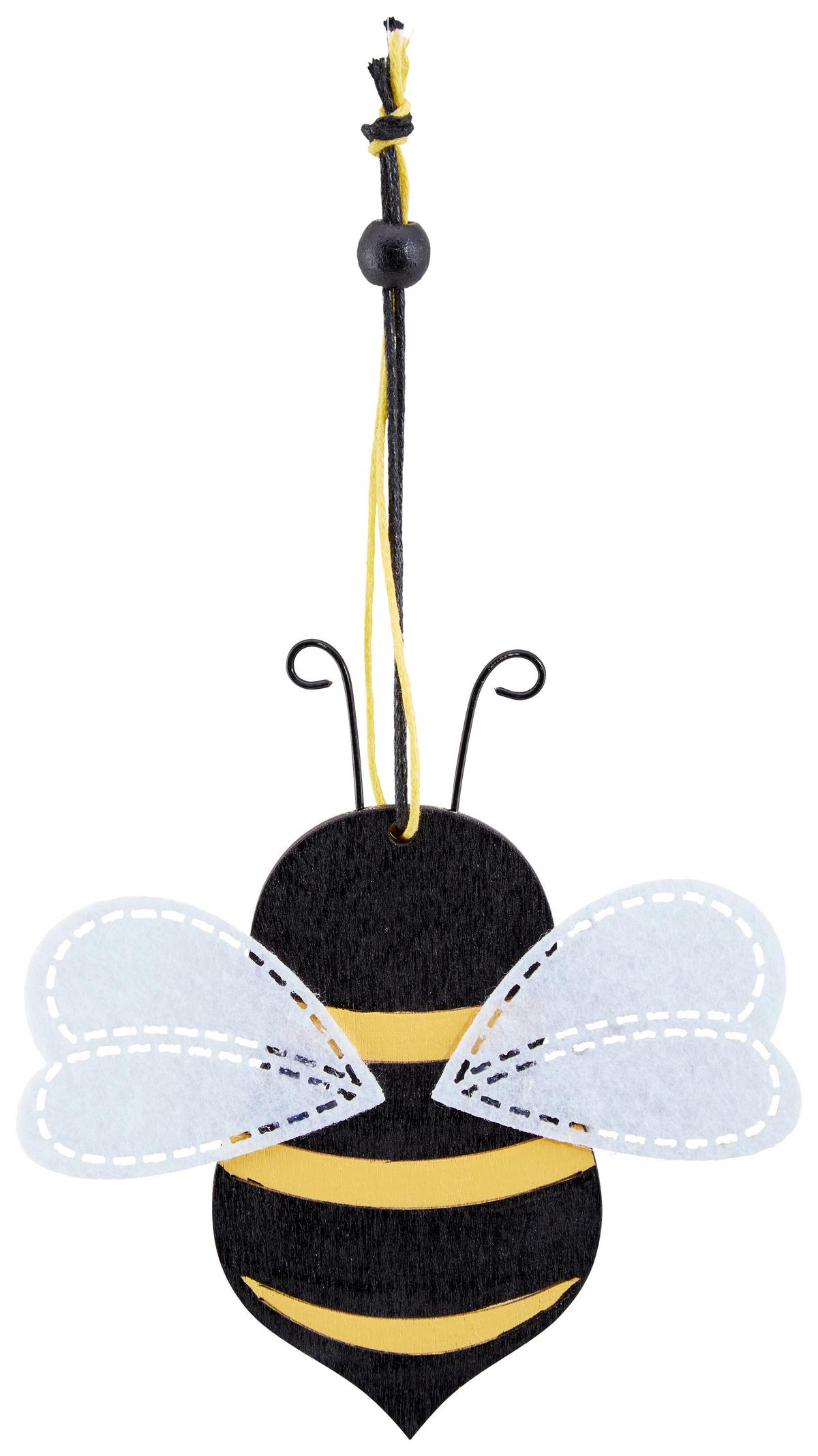 Dekohänger Franjo - Gelb/Schwarz, KONVENTIONELL, Holzwerkstoff/Textil (11cm) - Luca Bessoni