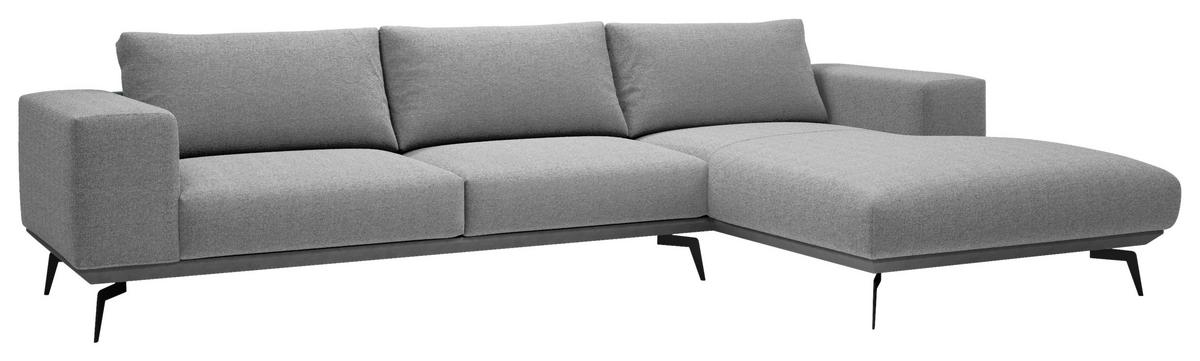 Sedací souprava ALBERO, pravá, šedá - šedá/černá, Design, kov/dřevo (330/180cm) - MID.YOU