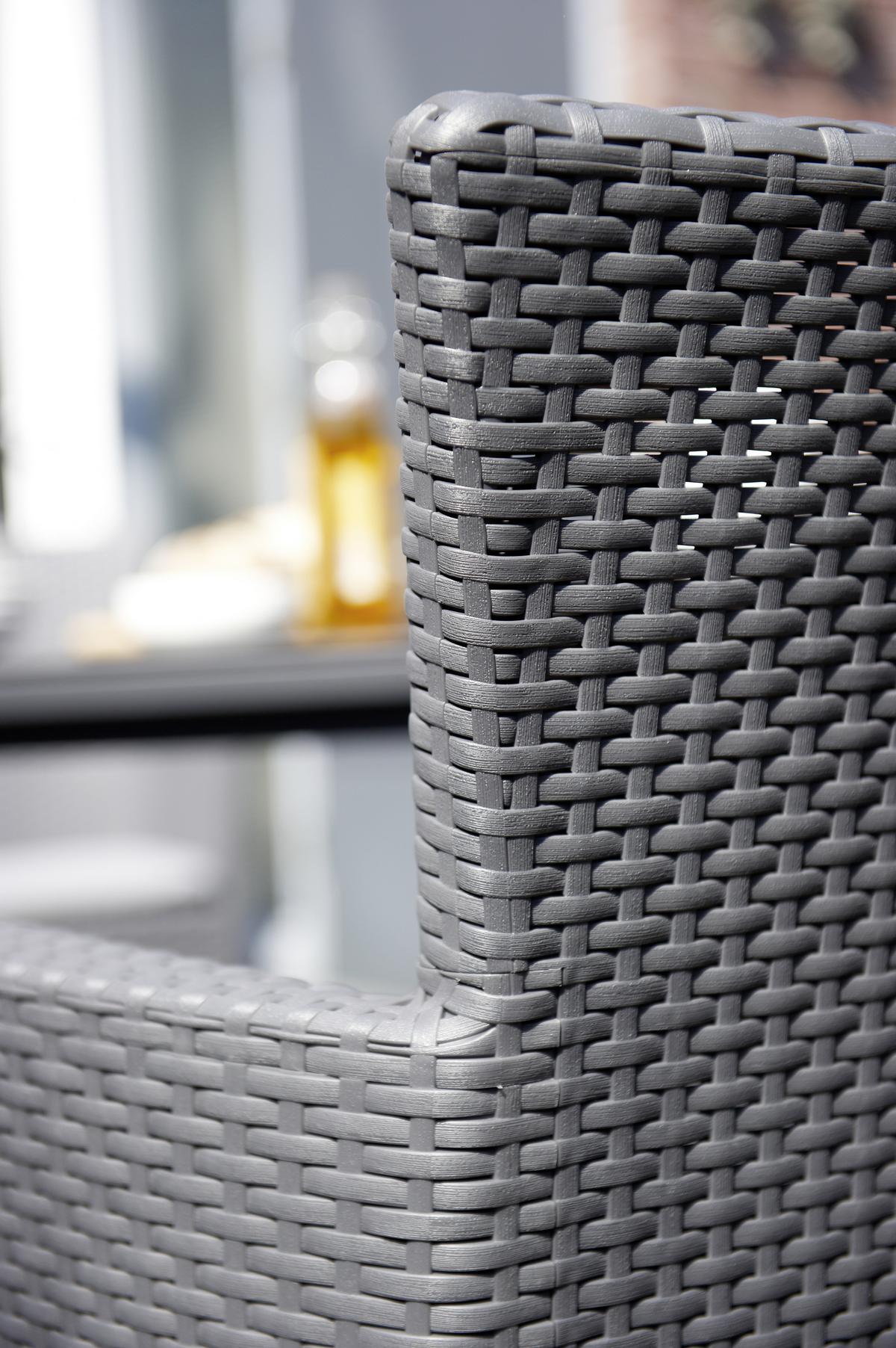 Gartensessel Iowa Polyrattan mit Polster - Hellgrau/Graphitfarben, MODERN, Kunststoff (60/89/62cm) - Allibert