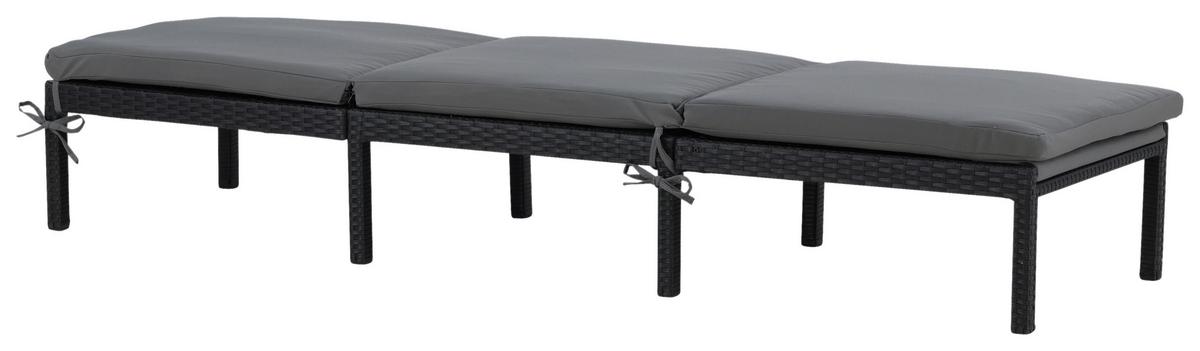 Sonnenliege Bilbao Kunststoffgeflecht - Schwarz, KONVENTIONELL, Kunststoff (59/84/198cm) - Gardenson