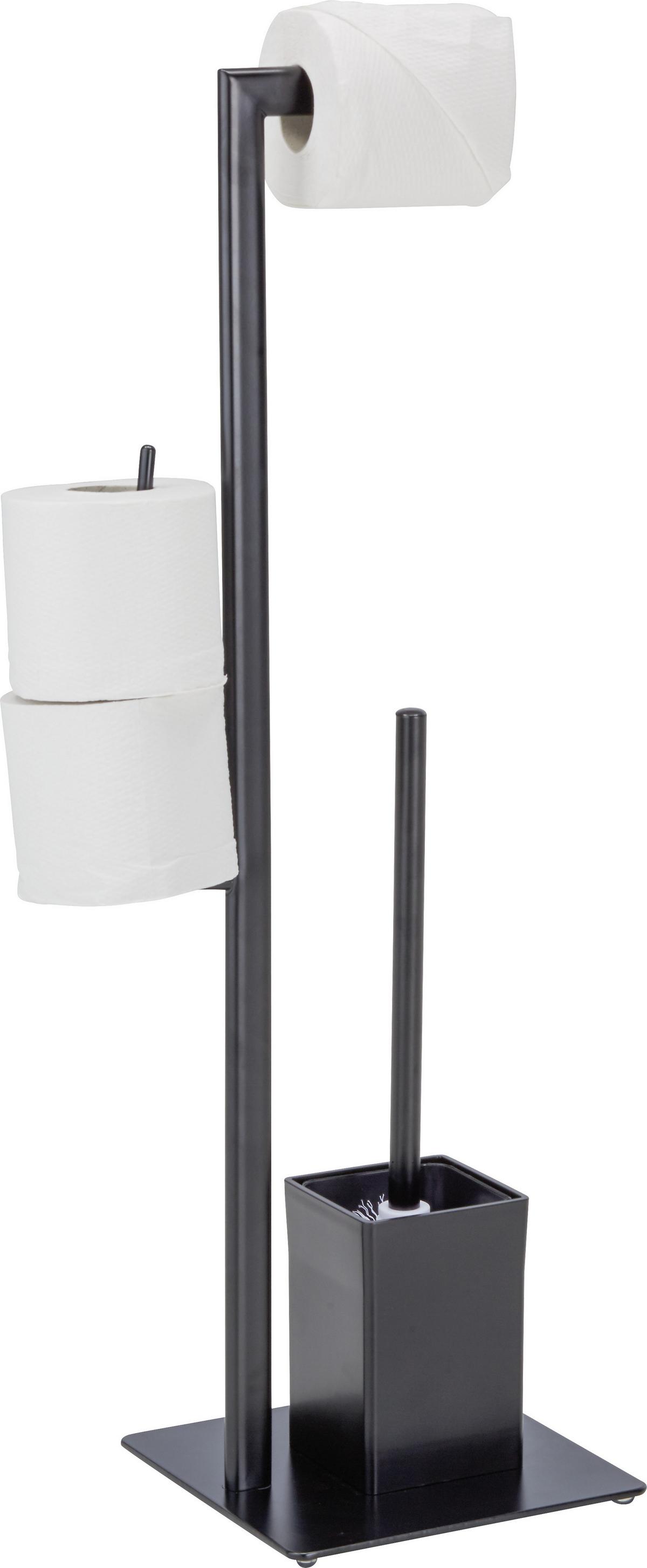 WC sada GREGOTTI-2 - černá, Moderní, kov/plast (20/71/20cm) - Mömax