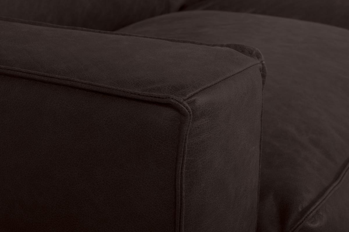 Schlafsofa Texas Dunkelbraun Anilinleder, B: 203 Cm - Dunkelbraun, Design, Leder (203/85/99cm) - MID.YOU