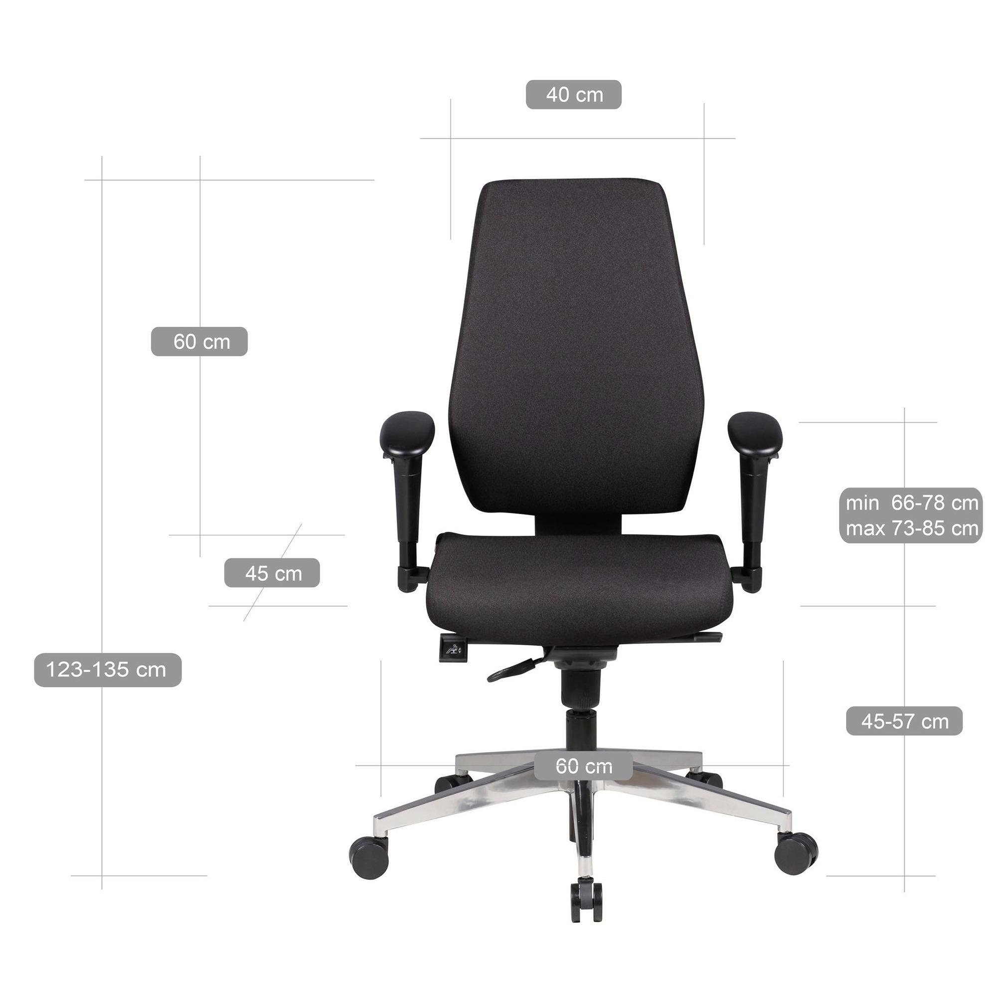 Schreibtischsessel DARIUS Mid.You aus Webstoff/Aluminium in Schwarz Maße