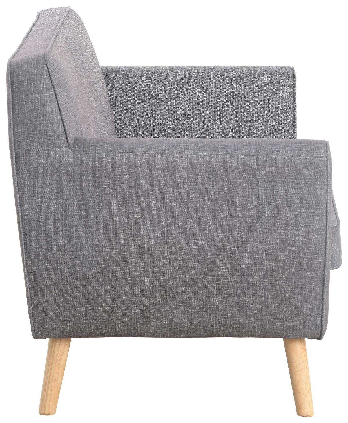 2-Sitzer-Sofa Lara Dunkelgrau Leinenoptik - Dunkelgrau/Naturfarben, KONVENTIONELL, Holz/Textil (138/83/79cm) - P & B