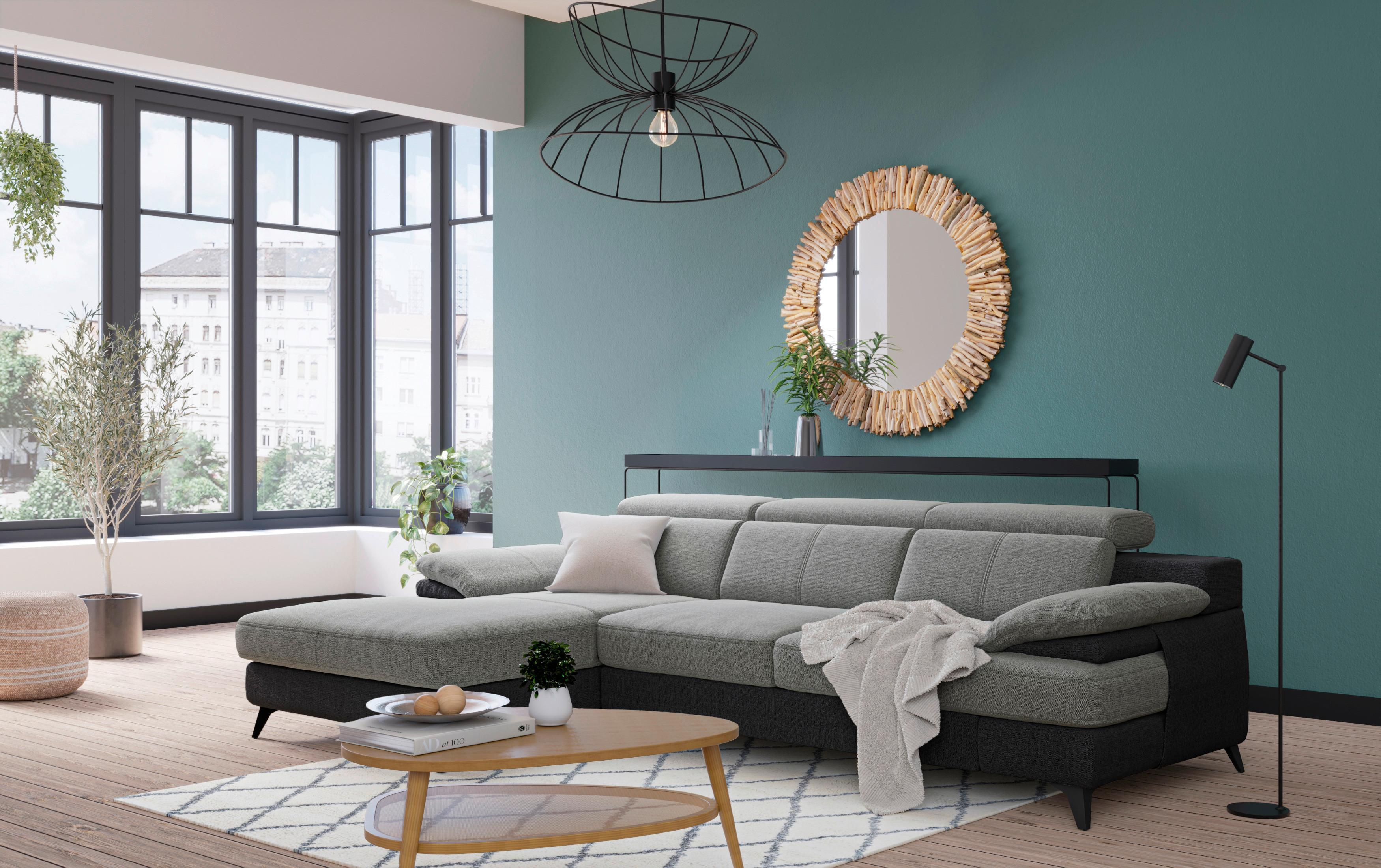 Ecksofa Titus Hellgrau/dunkelgrau - Dunkelgrau/Hellgrau, Design, Textil (291/80-98/178cm) - Livetastic