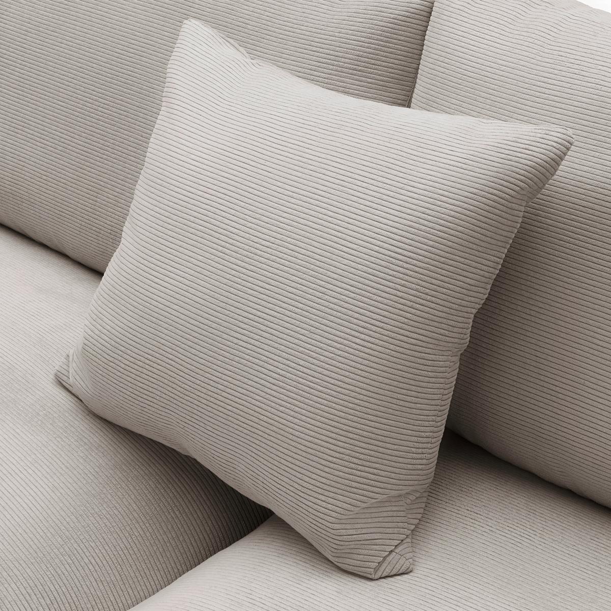 Rohová sedačka PEDRO, ľavá, béžová, s vankúšmi - čierna/béžová, Modern, textil/plast (190/83/300cm) - Mömax