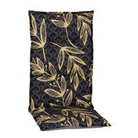 Hochlehnerauflage Genf 120x48 cm Braun/ Weiß - Gelb/Grau, Basics, Textil (120/48/5cm) - Beo