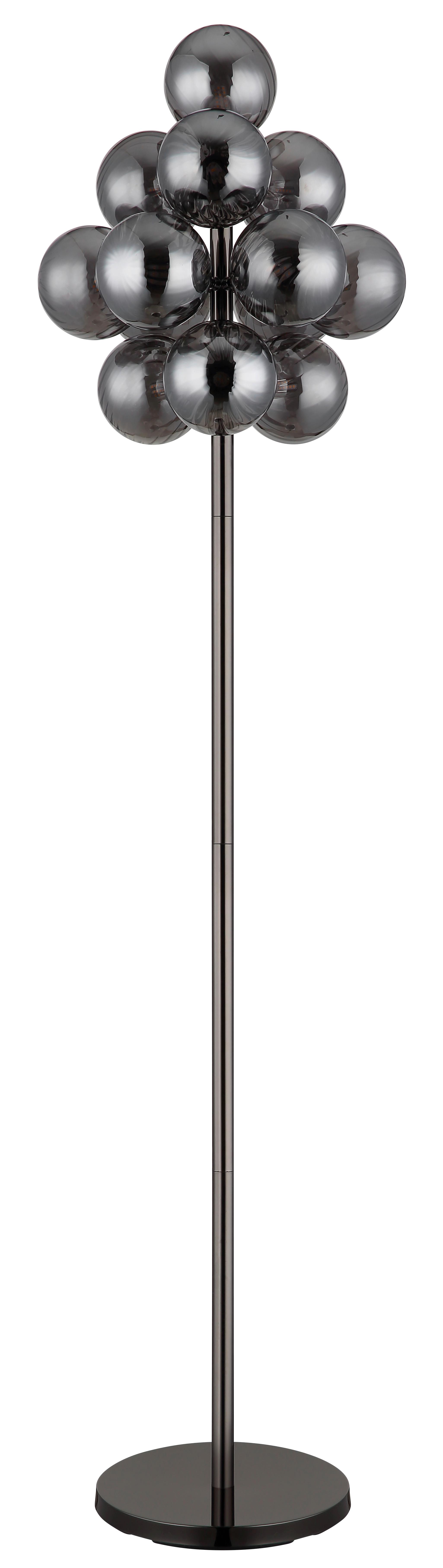 Stehleuchte 56146sg Conor - Schwarzchrom/Schwarz, Design, Glas/Kunststoff (39,5/160cm) - Globo