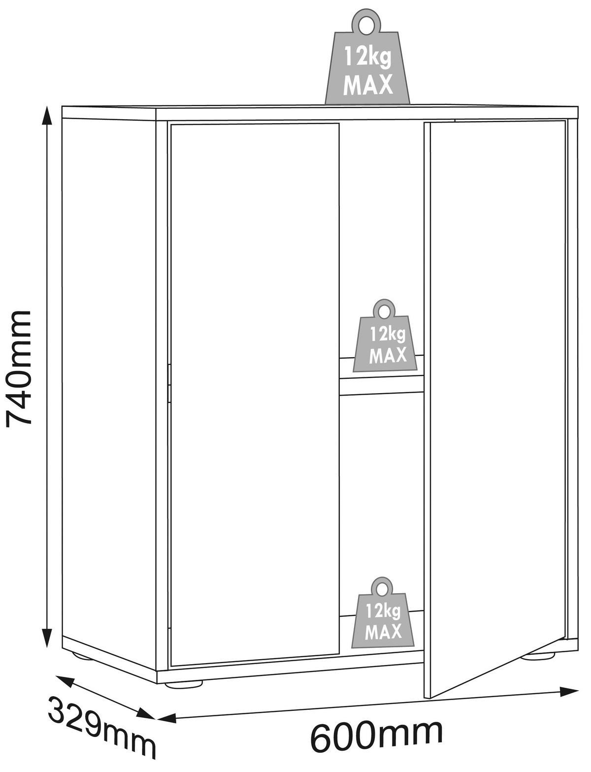 Aktenschrank Salia Weiß, Honigeiche B: 60 cm - Honigeiche/Weiß, Design, Holzwerkstoff (60/74/33cm) - MID.YOU