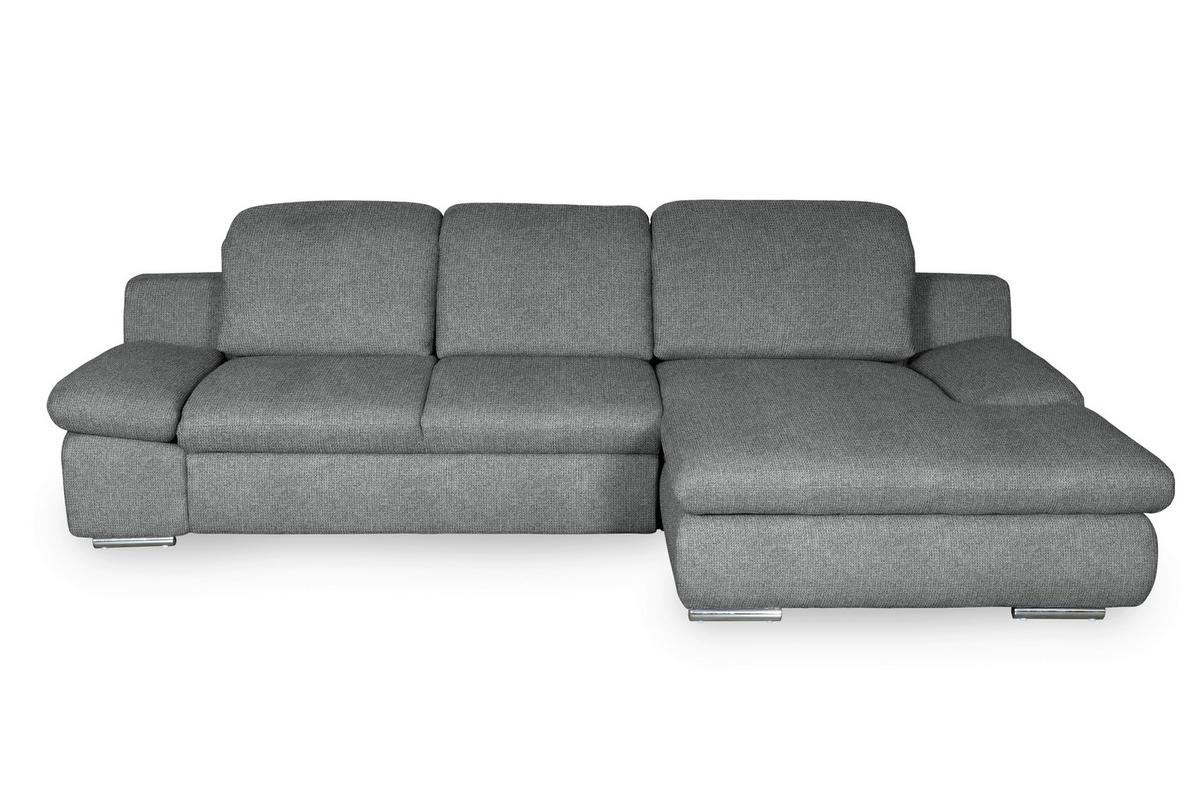 Ecksofa Isona Dunkelgrau Chenille - Chromfarben/Dunkelgrau, Design, Textil (286/165cm) - Livetastic