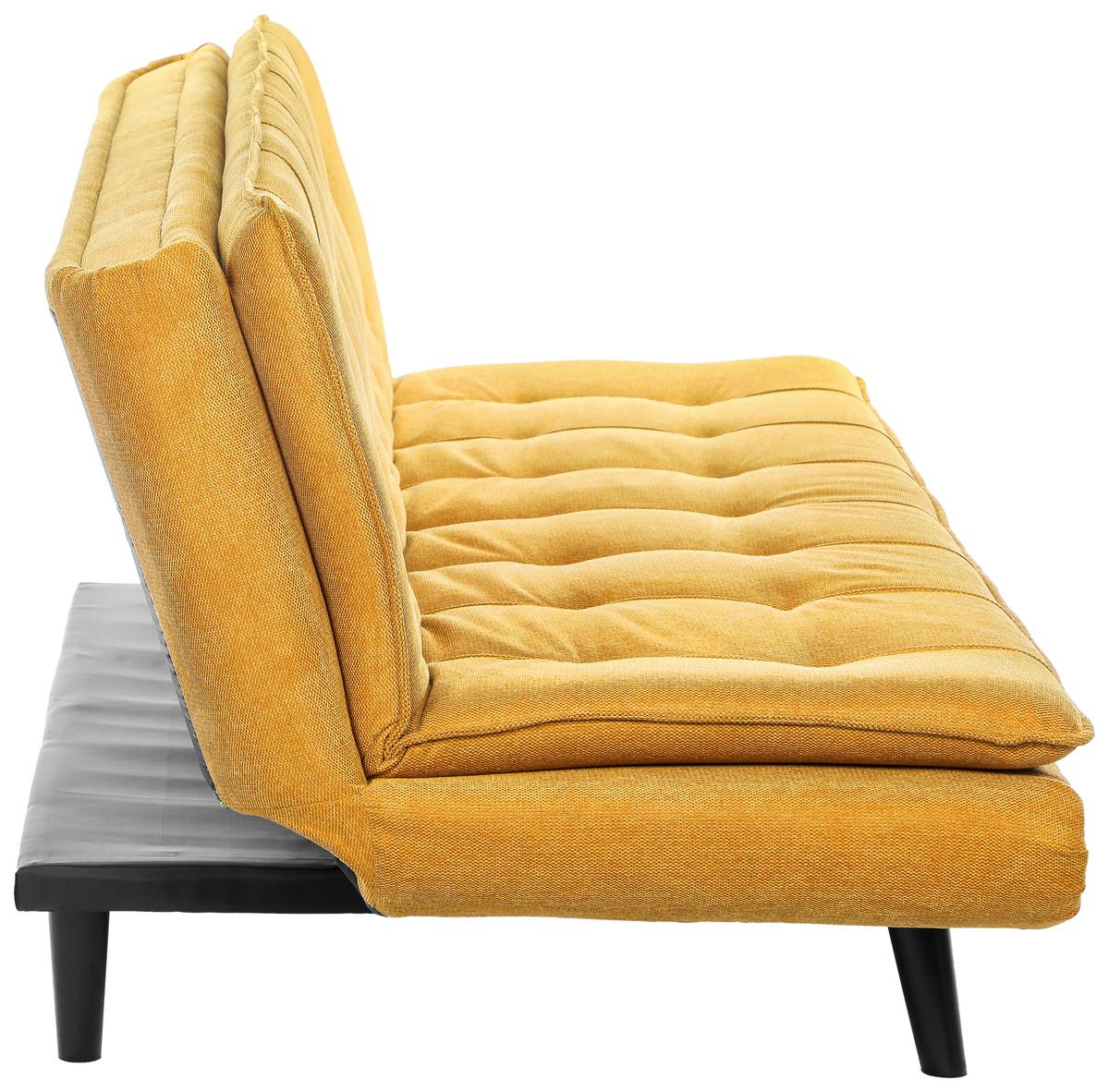 Rozkládací pohovka SUN, žlutá, sklopná, max. 360 kg - černá/žlutá, Moderní, dřevo/textil (190/83/93cm) - Mömax