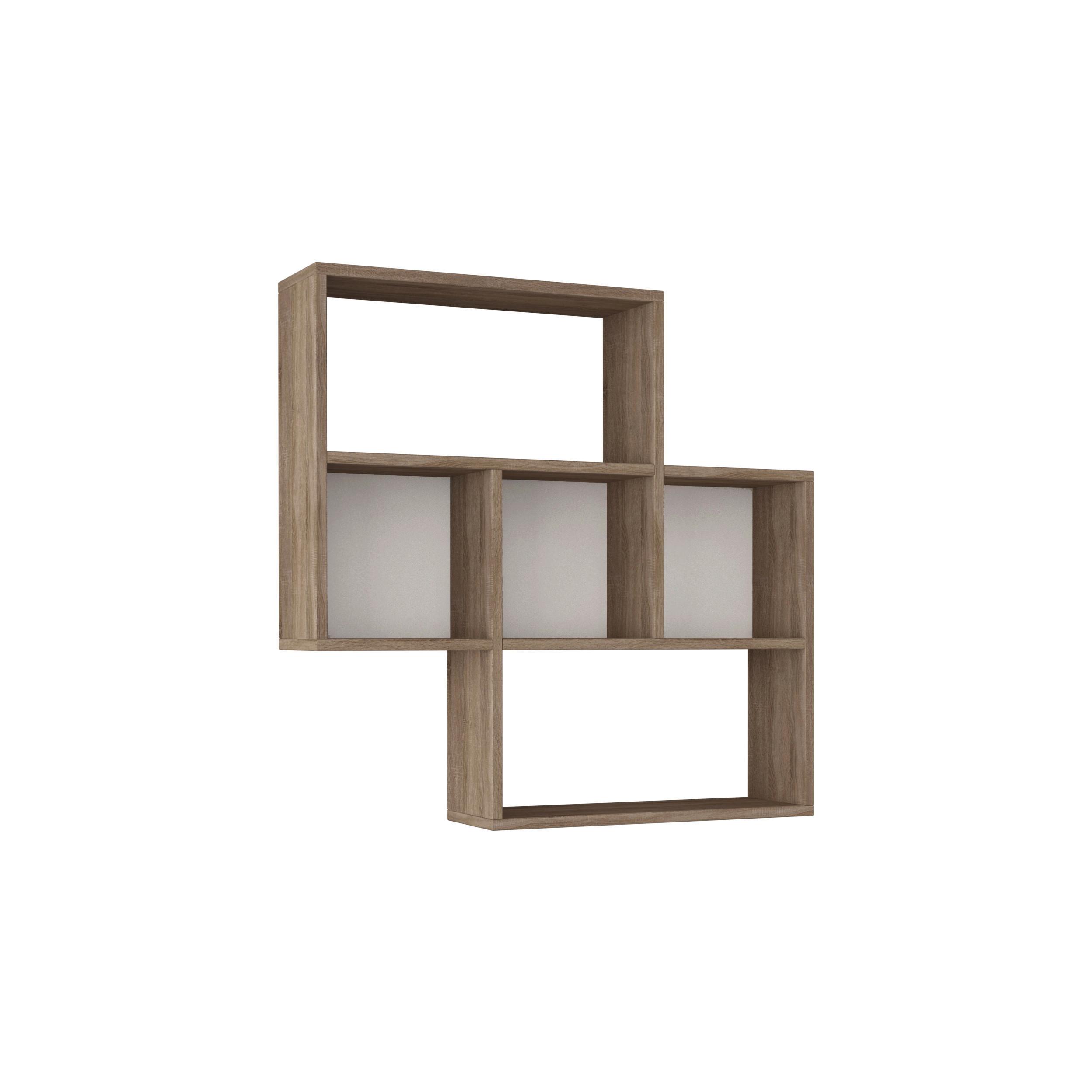 Wandregal Maybe Weiß/Eichefarben B: 85 cm - Eichefarben/Weiß, Design, Holzwerkstoff (85/85/20cm) - Livetastic