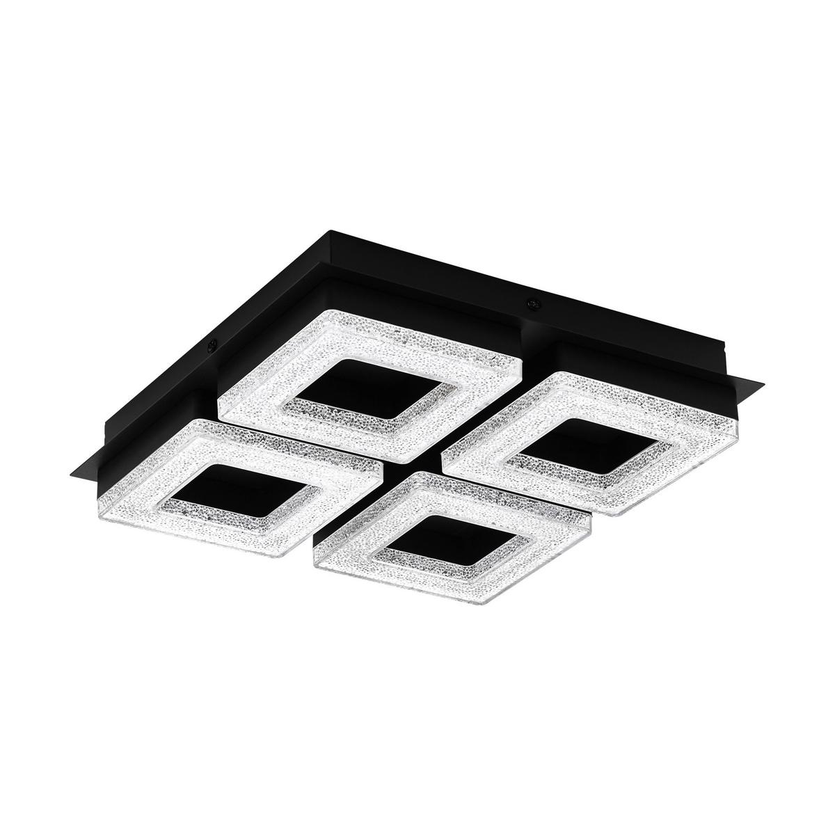 LED-Deckenleuchte 99326 Fradelo 1 - Schwarz, Trend, Kunststoff/Metall (28/28/6cm) - Eglo