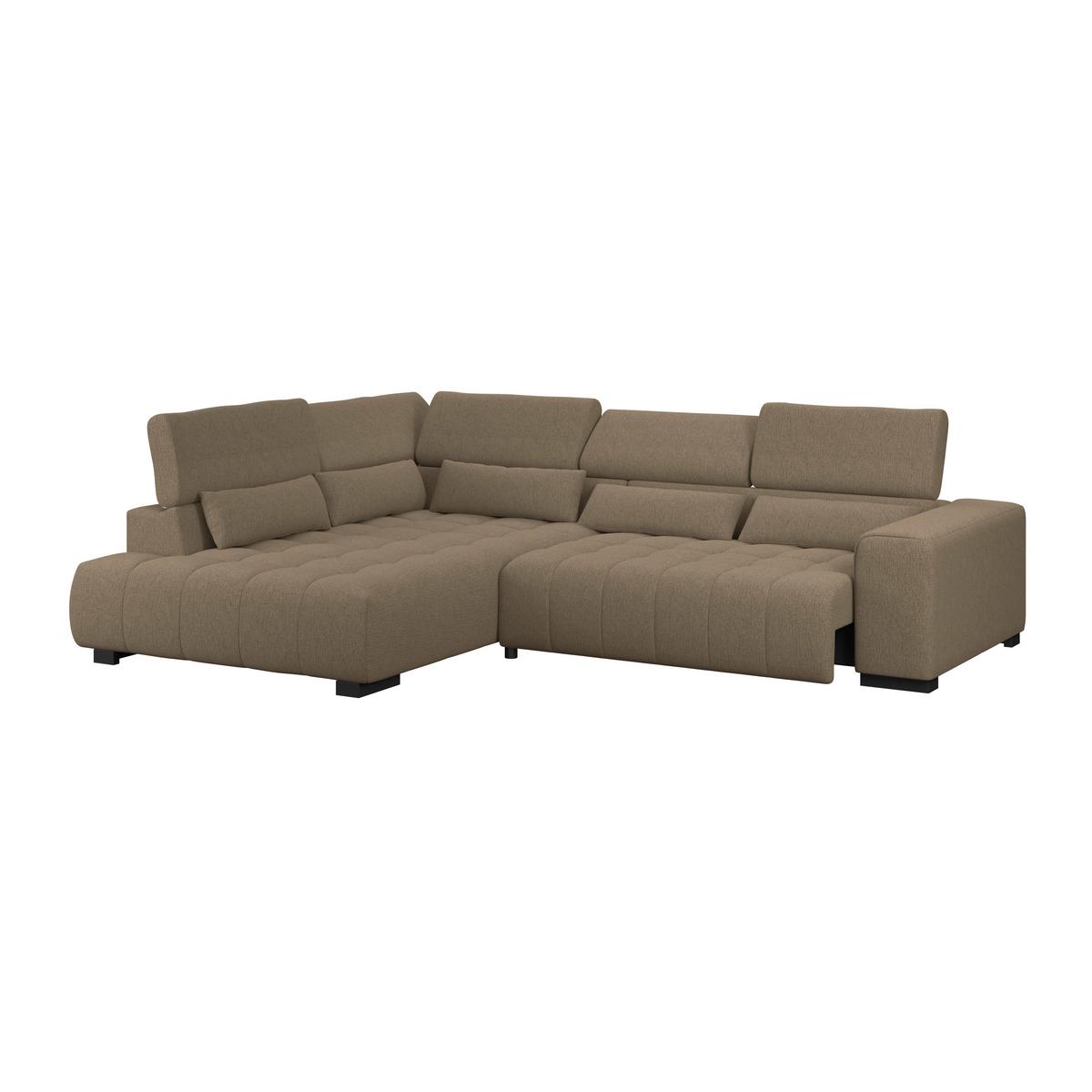 Ecksofa Matera Braun S: 226x311cm - Schwarz/Braun, Trend, Textil (226/311cm)