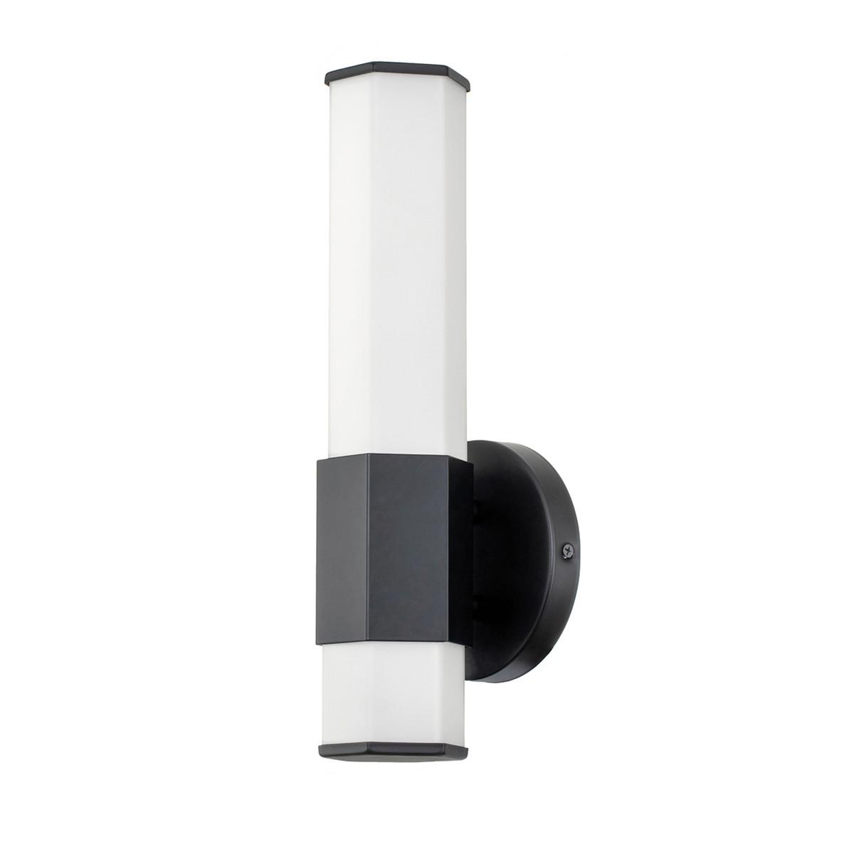 Bad-Wandleuchte Facet IP44 1-Flammig in Schwarz - Schwarz, Design, Glas/Metall (35,6/12,7/10.5cm) - Elstead Lighting