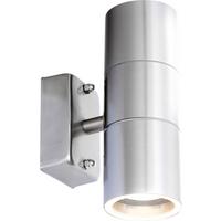 LED-Außenleuchte Style 5 Watt Edelstahl, Wandmontage - Klar/Edelstahlfarben, Basics, Glas/Metall (6/16,5cm) - Globo