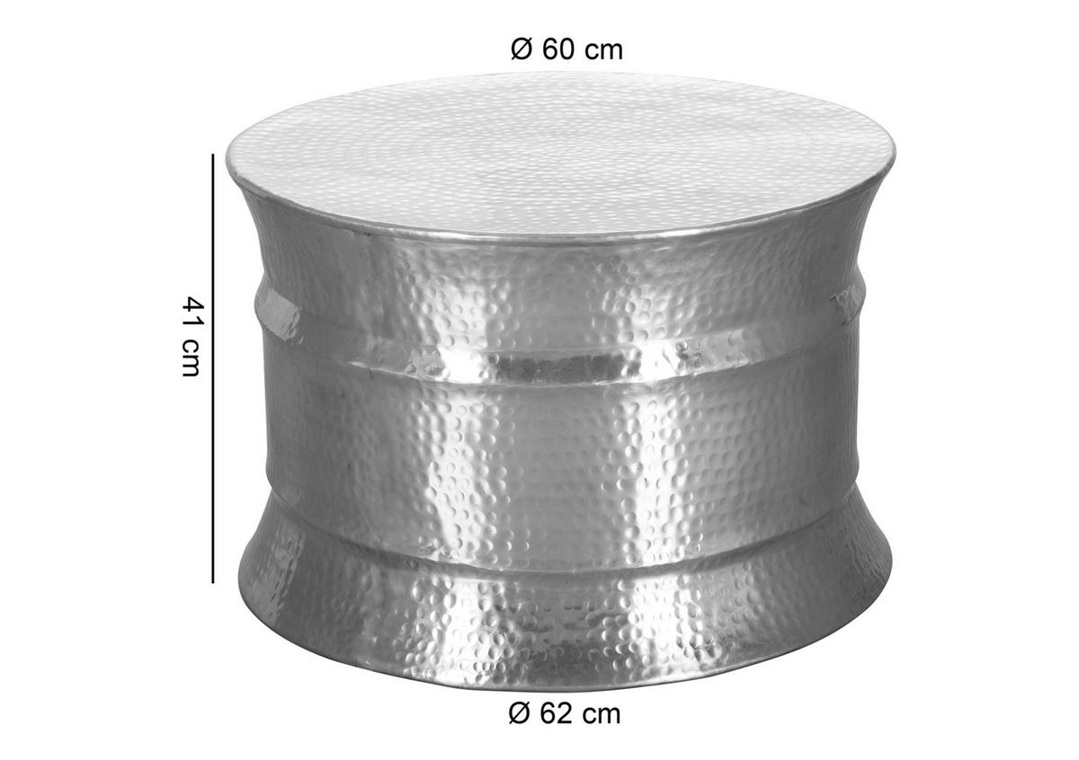 Couchtisch Orientalisch Karam, Silberfarben - Silberfarben, LIFESTYLE, Metall (62/62/41cm) - MID.YOU