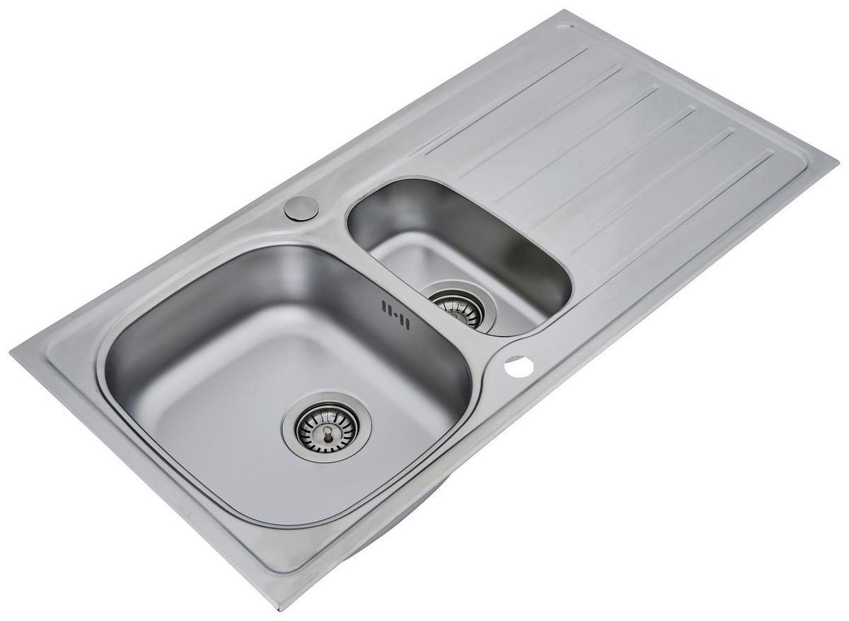 Spüle Respekta Edelstahl Bxt: 100x50 cm - Edelstahlfarben, MODERN, Metall (100/17,5/50cm) - Respekta