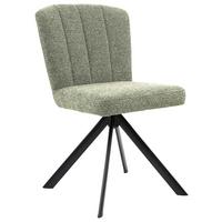 Otočná stolička NORA zelená - čierna/zelená, Modern, kov/drevo (52/87/64cm) - Premium Living