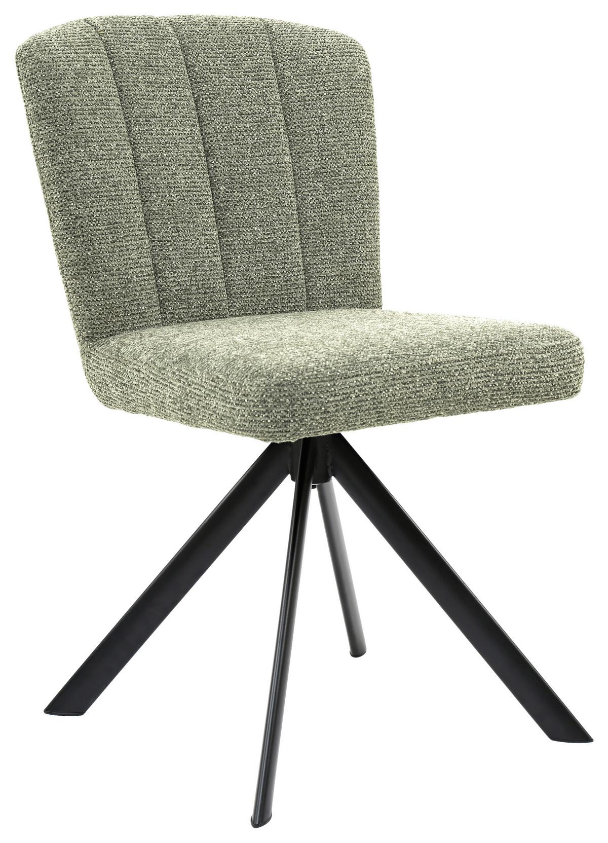 Otočná stolička NORA zelená - čierna/zelená, Modern, kov/drevo (52/87/64cm) - Premium Living