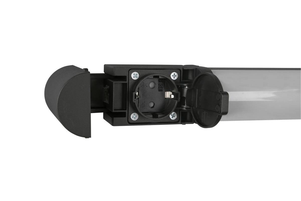 Bad-wandleuchte Ip44 1-flammig Mit Schalter Inkl. Steckdose - Schwarz, Basics, Kunststoff/Metall (79/5,5/7cm) - Trio Leuchten