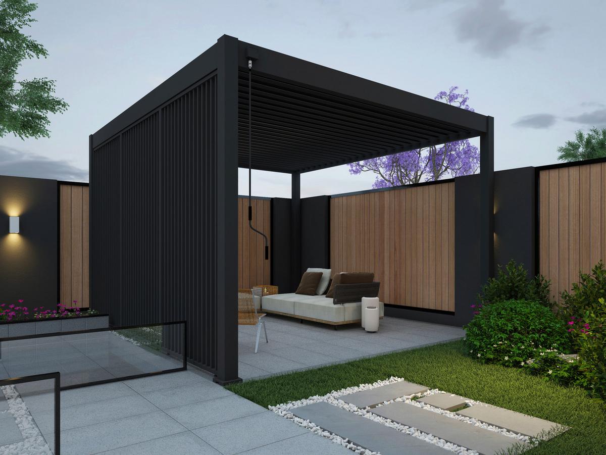 Pavillon-Seitenteil 123x235cm Wetterfest - Anthrazit, Basics, Metall (123/235/10cm) - Gardenson