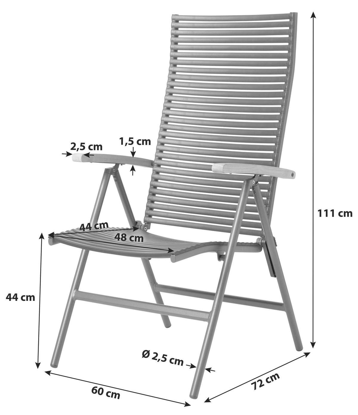 Gartentischgruppe Mood Position - Anthrazit/Schwarz, Natur, Holz/Kunststoff (60/111/72cm) - Gardenson