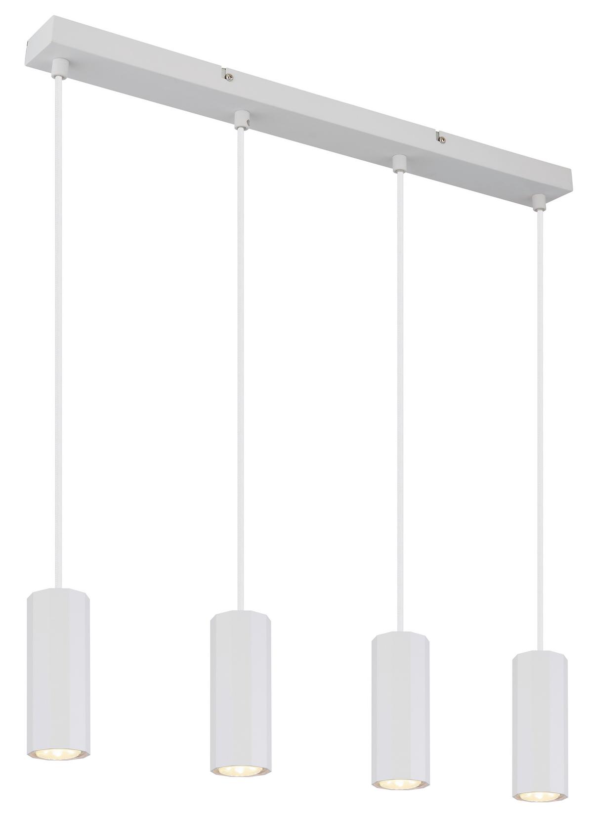 Hängeleuchte 57918-4hw - Weiß, Design, Kunststoff/Metall (61/6/120cm) - Globo