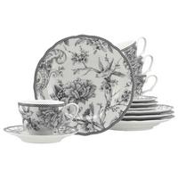 KAFFEESERVICE Grau, Weiß, 12--Teilig. - Weiß/Grau, Basics, Keramik - Creatable