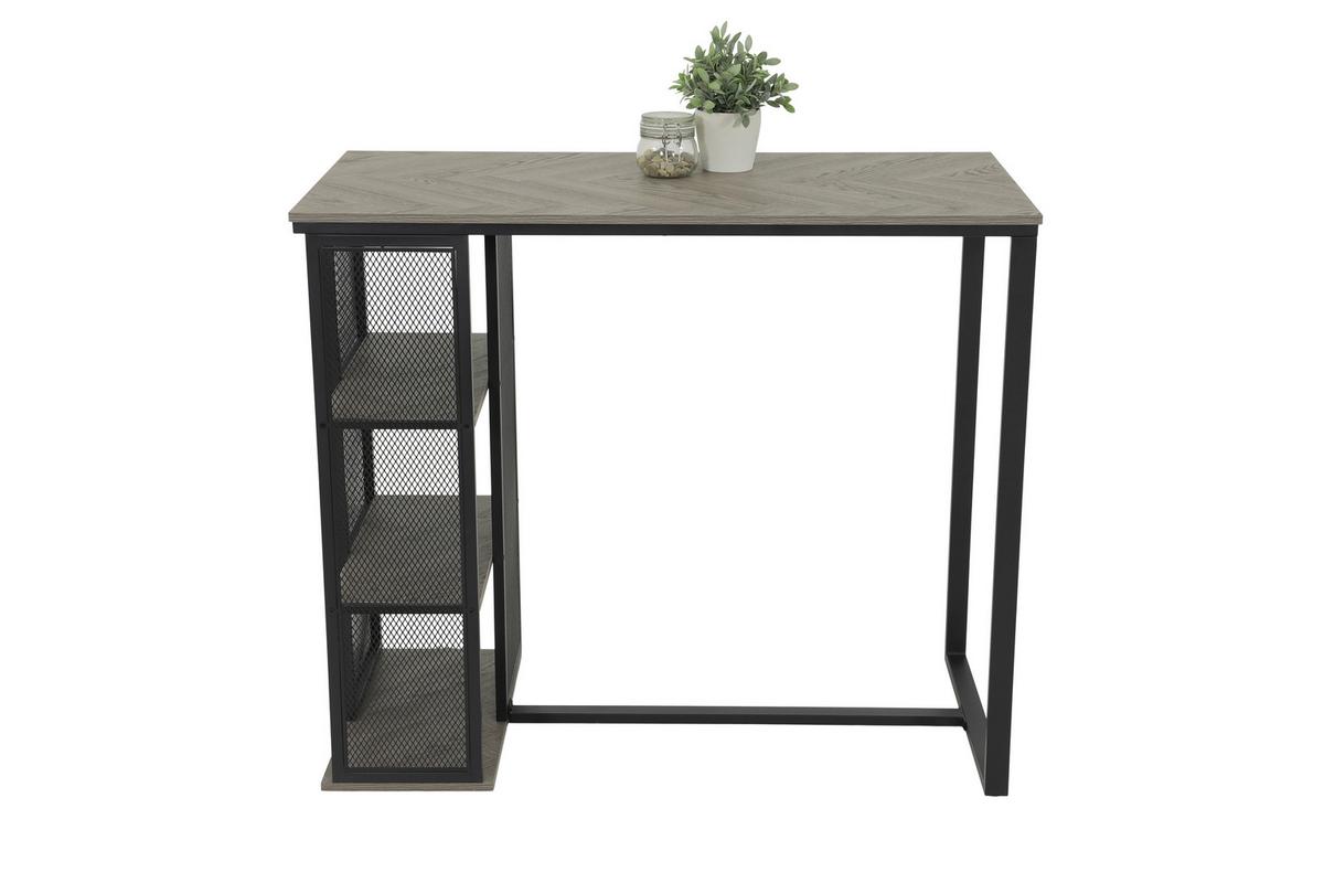 BARTISCH KLARA BT - Schwarz/Grau, MODERN, Holzwerkstoff/Metall (120/102,5/60cm) - P & B