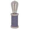 Tischlampe Max Schwarz/Weiß mit Kippschalter - Schwarz/Naturfarben, Design, Holz/Textil (7/12cm) - Näve