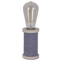 Tischlampe Max Schwarz/Weiß mit Kippschalter - Schwarz/Naturfarben, Design, Holz/Textil (7/12cm) - Näve