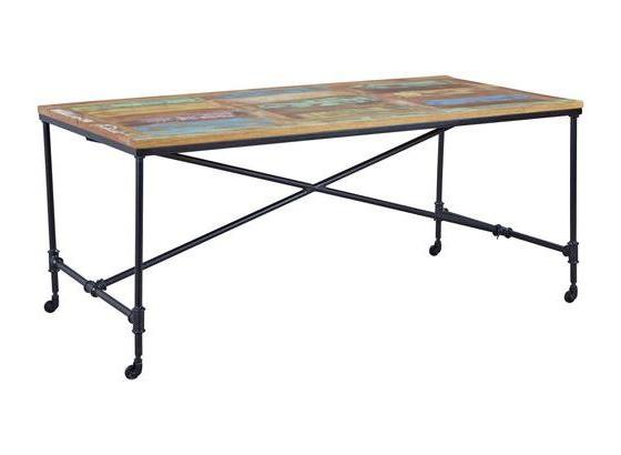 Esstisch Coffee B: 180 cm Mehrfarbig - Blau/Beige, Basics, Holz/Metall (180/90/76cm) - MID.YOU Esstisch Coffee B: 180 cm Mehrfarbig - Blau/Beige, Basics, Holz/Metall (180/90/76cm) - MID.YOU