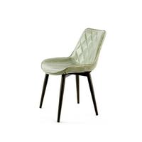 Esszimmerstuhl Cecil Hellgrün Gesteppt 2er-Set - Hellgrün, LIFESTYLE, Leder/Metall (51/80/60cm) - Kayoom