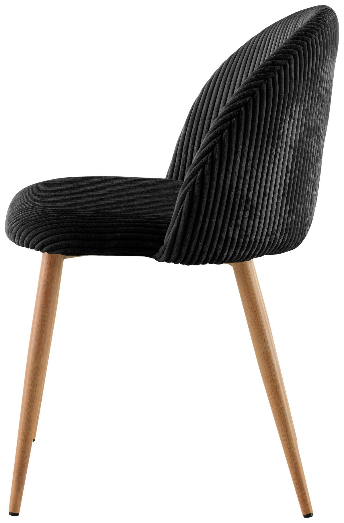 Stuhl-Set Emilio - Eichefarben/Schwarz, LIFESTYLE, Holz/Textil (51/78/52cm) - Livetastic