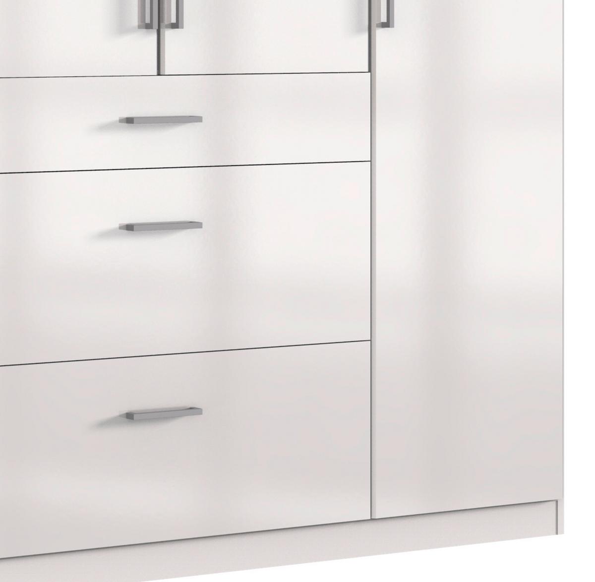 Drehtürenschrank Mit Laden B: 179 Cm Clack, Weiß - Weiß Hochglanz/Weiß, Basics, Holzwerkstoff (179/199/58cm) - MID.YOU