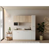 KÜCHENBLOCK Ingrid, Weiß B: 180 cm - Eichefarben/Weiß, Design, Holzwerkstoff (180cm) - Respekta