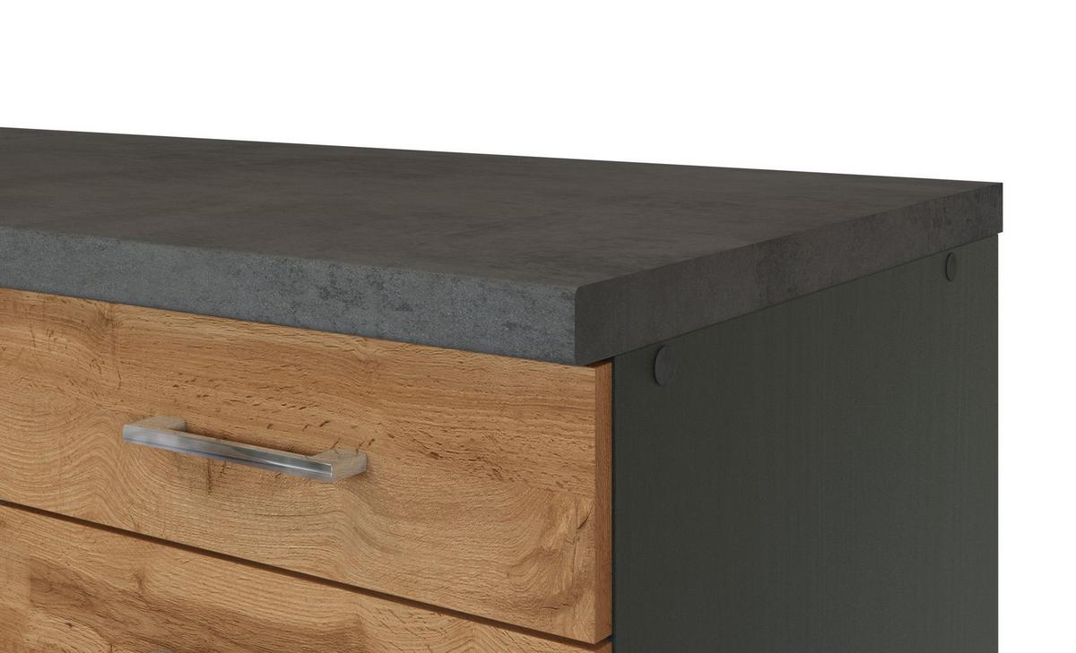 Küchenunterschrank Chic B: 50 Cm Eichefarben Mit Lade - Anthrazit/Eiche Wotan, MODERN, Holzwerkstoff (50/85/60cm) - Held
