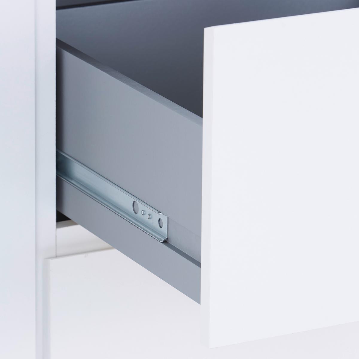 Drehtürenschrank 146,8cm Basit Weiß Dekor - Weiß, KONVENTIONELL, Holzwerkstoff (146,8/205,5/56,6cm)
