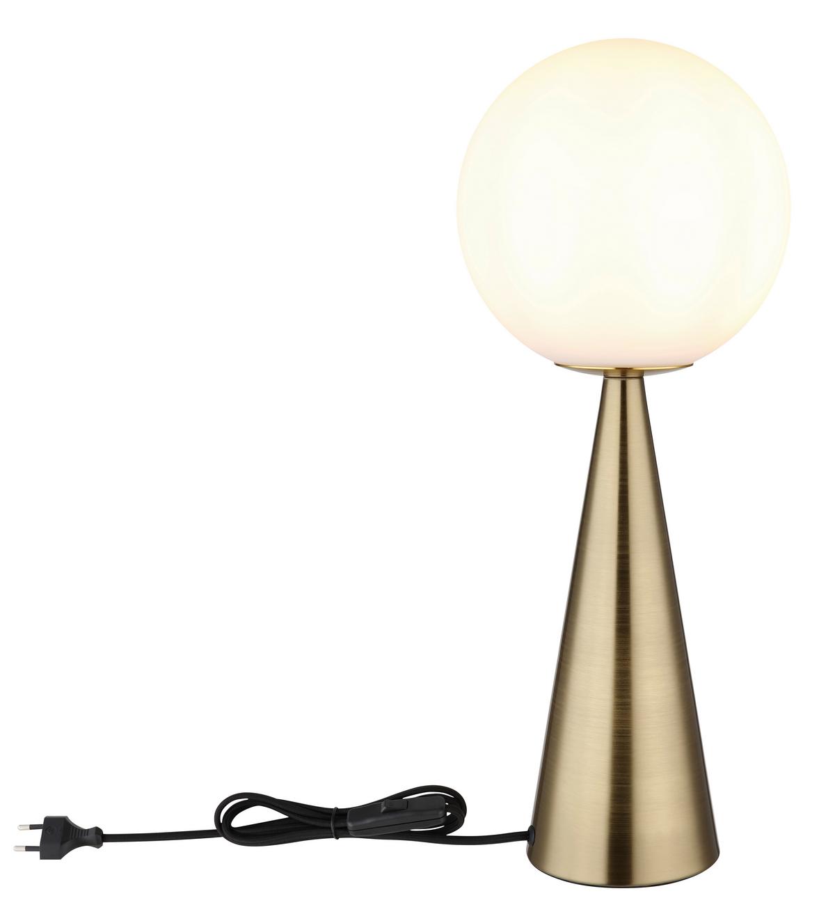 Tischleuchte 21031m - Messingfarben, KONVENTIONELL, Glas/Metall (20/49,5cm) - Globo
