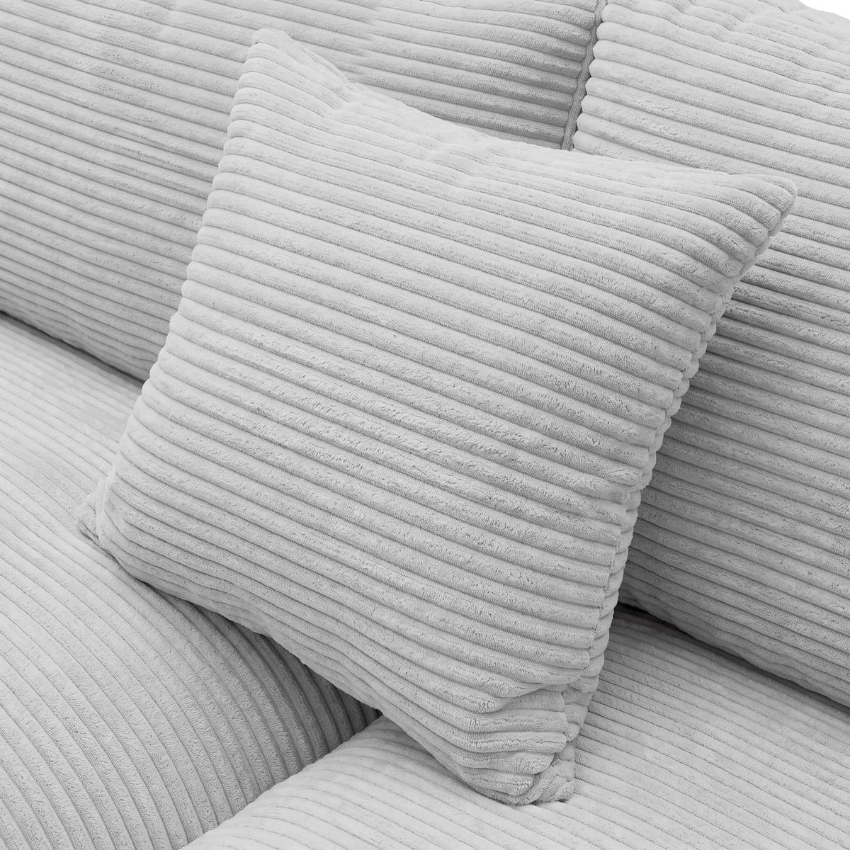 Rohová sedačka PEDRO, levá, světle šedý manšestr - černá/světle šedá, Moderní, textil/plast (190/300cm) - Mömax