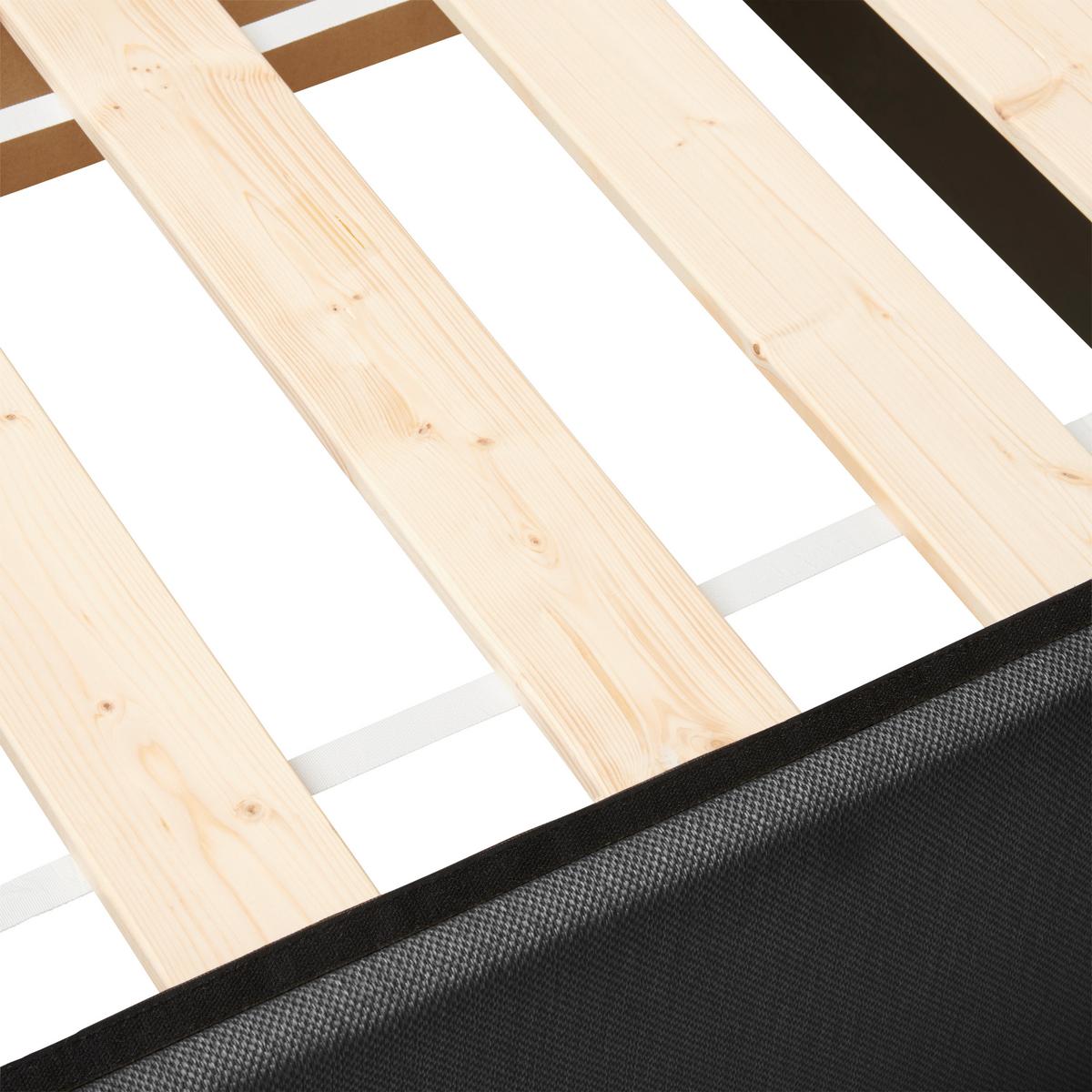 Boxbett Mit Topper 140x200 Carolina - Schwarz/Grau, KONVENTIONELL, Holz/Holzwerkstoff (140/200cm) - P & B