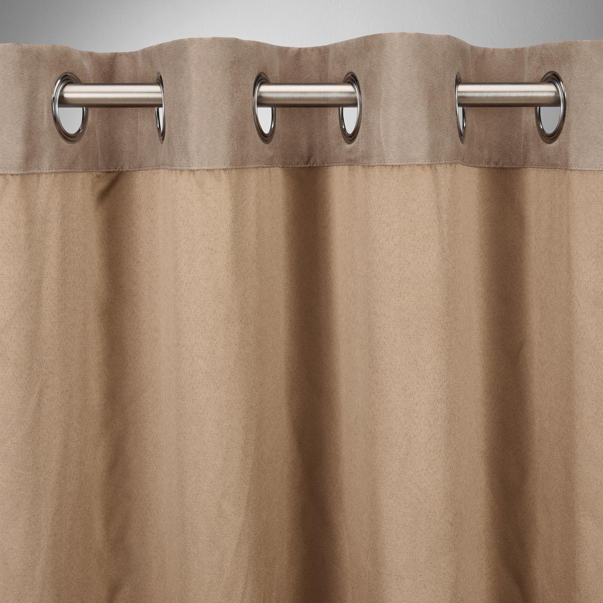 Závěs s očky Velours, 140x245cm - světle hnědá, Konvenční, textil (140/245cm) - Mömax