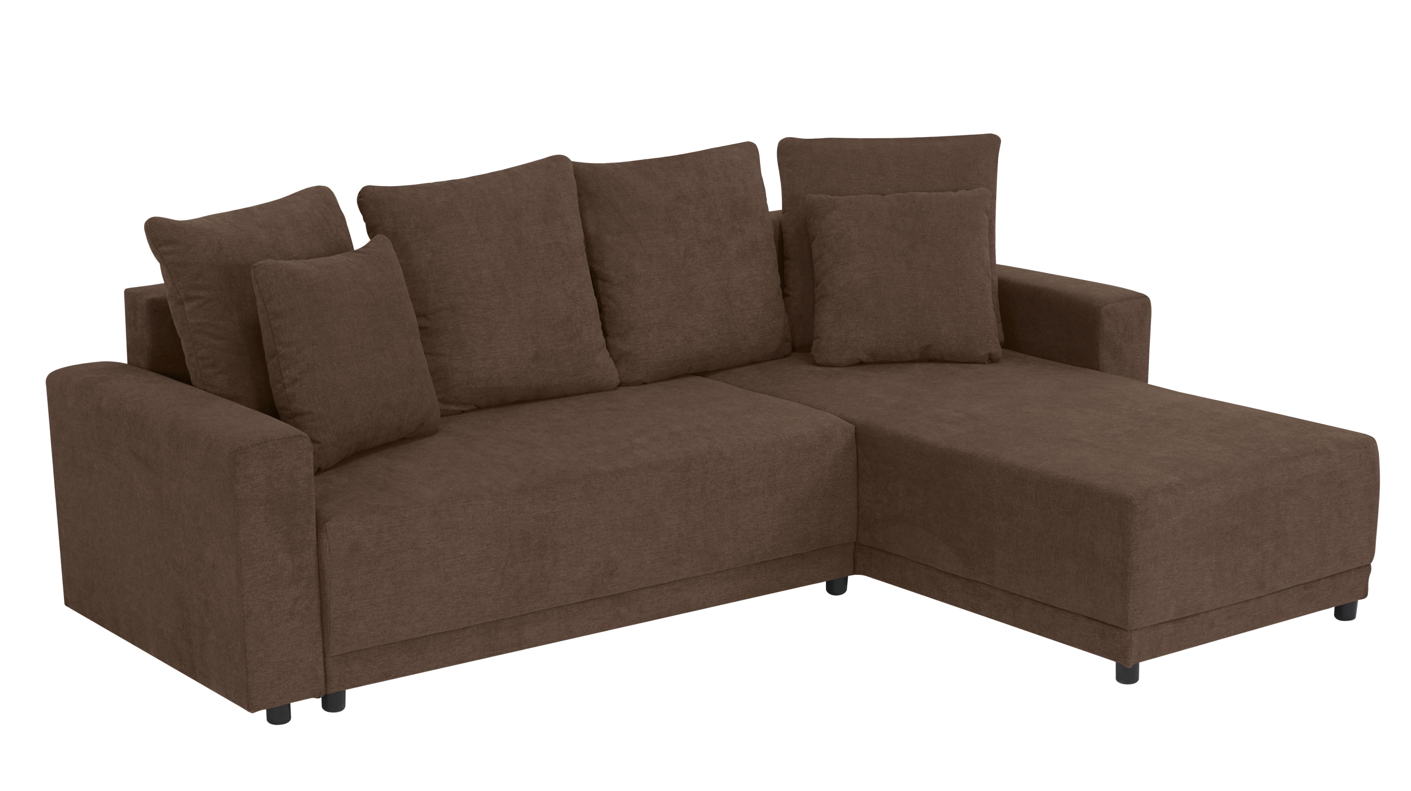 Ecksofa Time Braun S: 178x248 Cm - Schwarz/Braun, Design, Textil (178/248cm) - MID.YOU