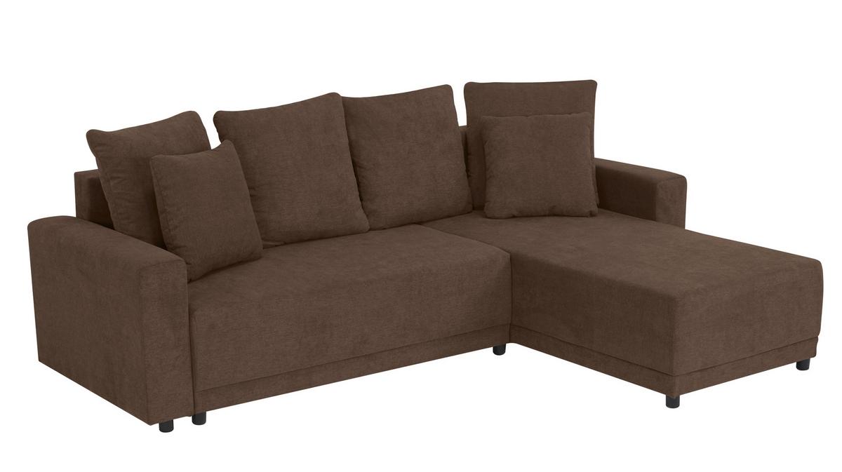 Ecksofa Time Braun S: 178x248 cm - Schwarz/Braun, Design, Textil (178/248cm) - MID.YOU