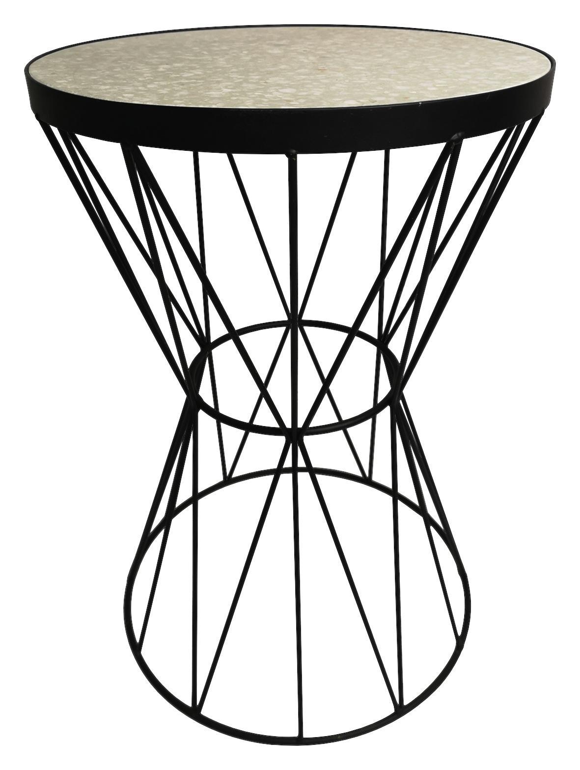 Beistelltisch Ston 1 - Schwarz/Grau, MODERN, Stein/Metall (32/46/32cm)